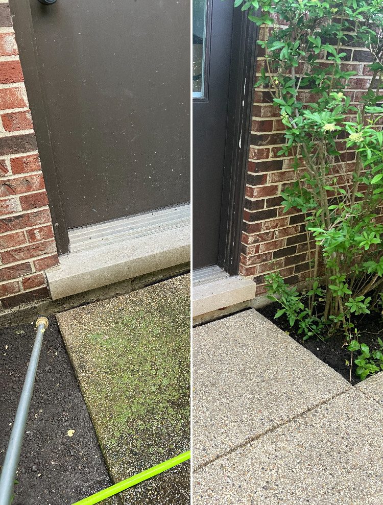 Graffiti removal, before and after